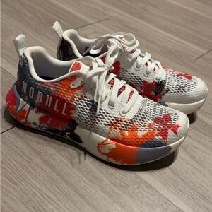 NOBULL Floral Sneakers - White, Red, and Gray